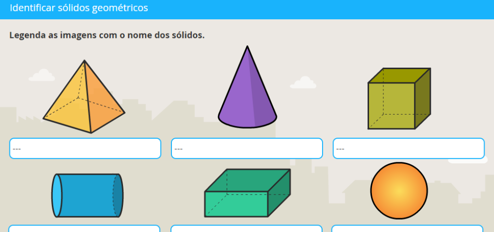 Sólidos geométricos: prismas, pirâmides, cilindro, esfera e cone