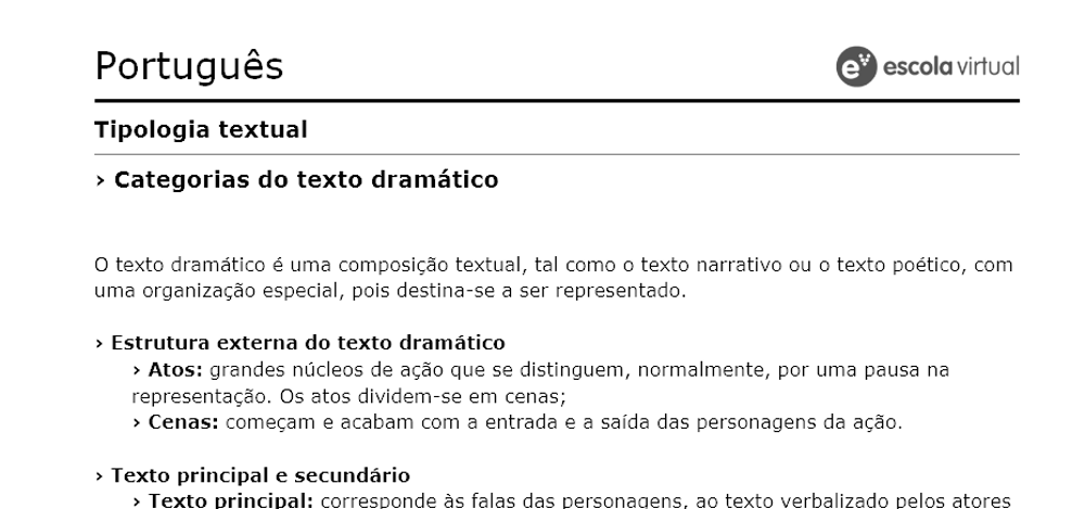 Texto dramático – Características do texto dramático