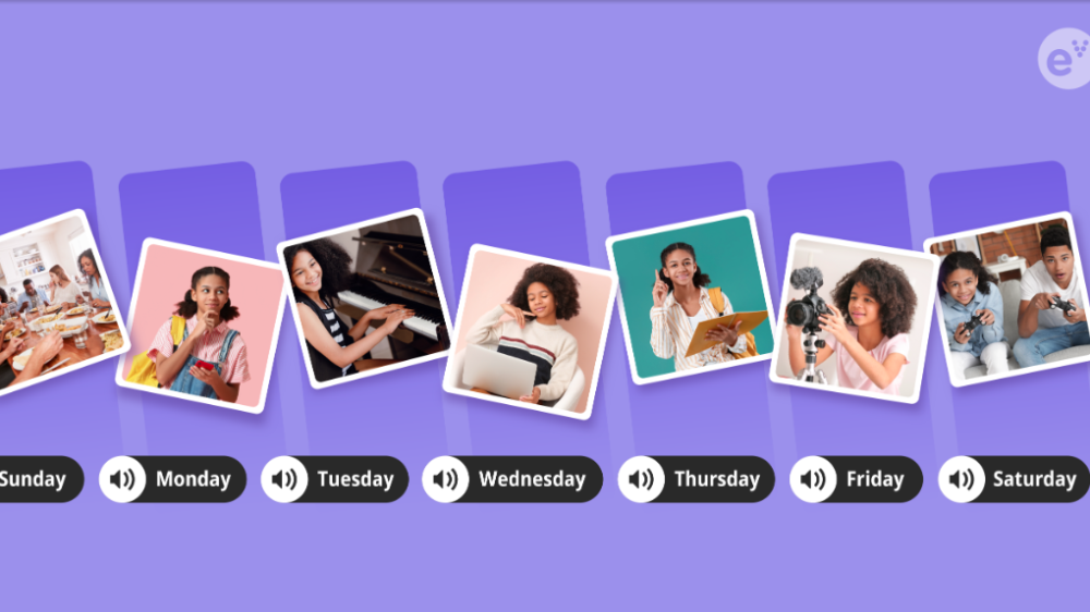 Interactive image: Days of the week